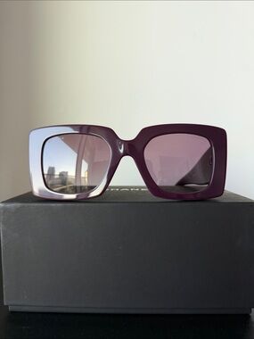 CHANEL Square Sunglasses in Deep Purple - Authentic